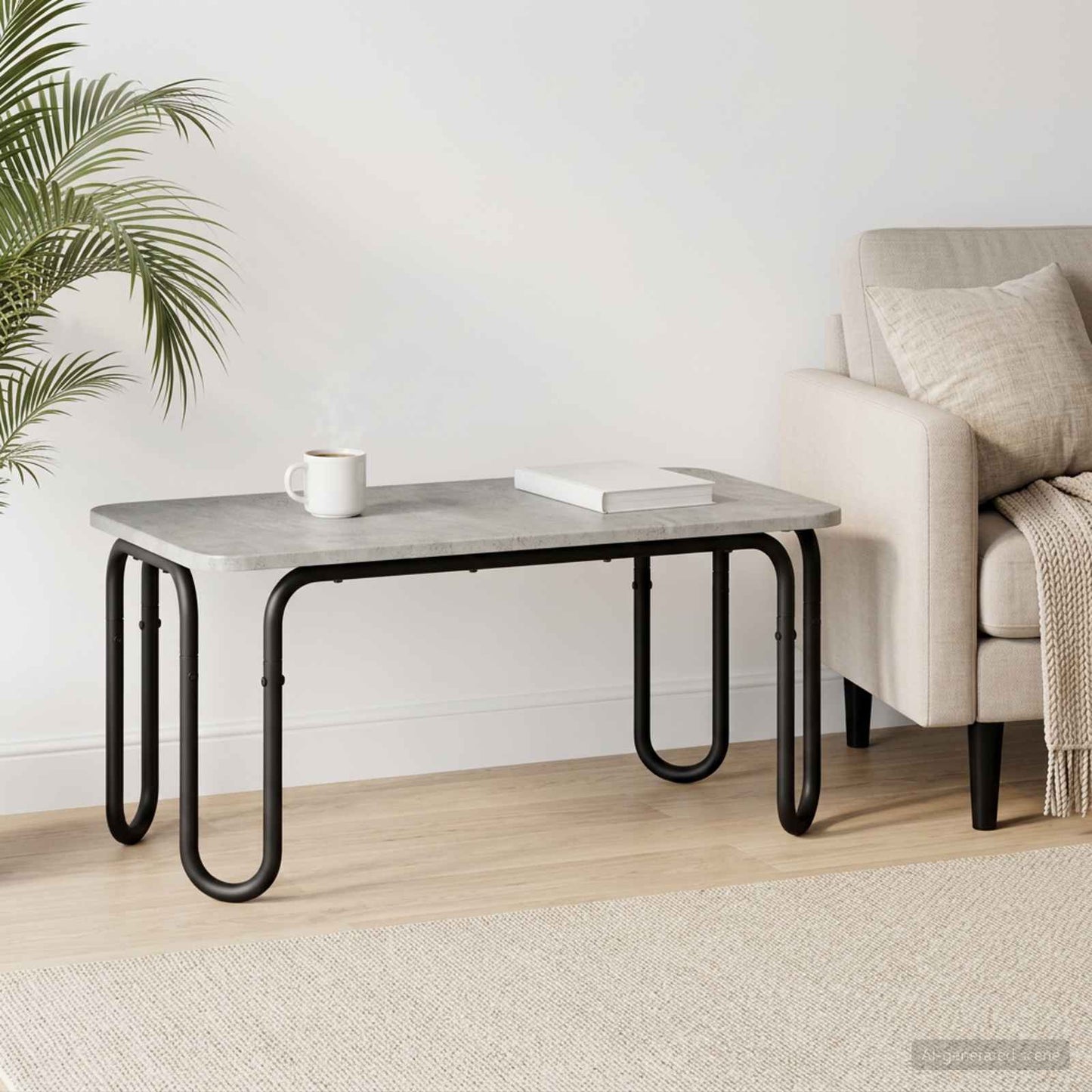 vidaXL Coffee Table Concrete Grey 100 x 50 x 45 cm Engineered Wood