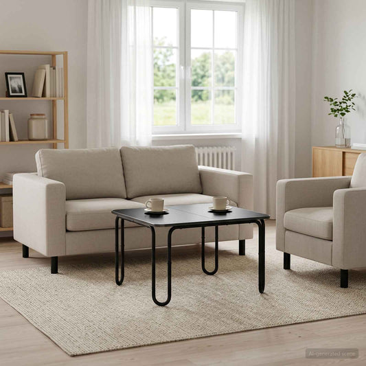 vidaXL Coffee Table Black 100 x 100 x 45 cm Engineered Wood