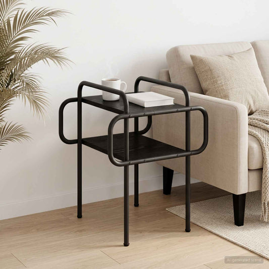 vidaXL Coffee Table Black Oak 40 x 40 x 51 cm Engineered Wood