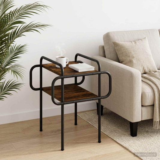 vidaXL Coffee Table Smoked Oak 40 x 40 x 51 cm Engineered Wood