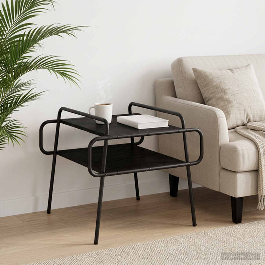 vidaXL Coffee Table Black Oak 50 x 50 x 51 cm Engineered Wood