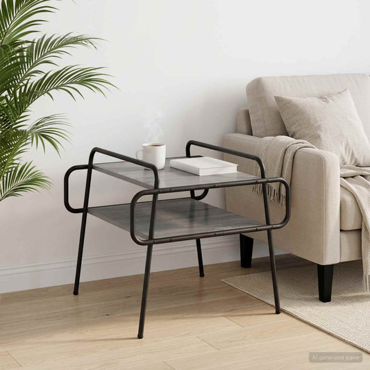 vidaXL Coffee Table Grey Sonoma 50 x 50 x 51 cm Engineered Wood