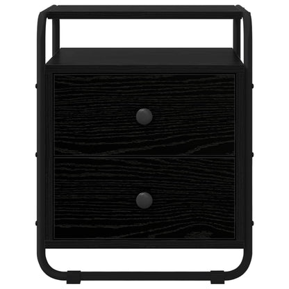 vidaXL Bedside Cabinet Black Oak 40 x 36.5 x 50 cm Engineered Wood