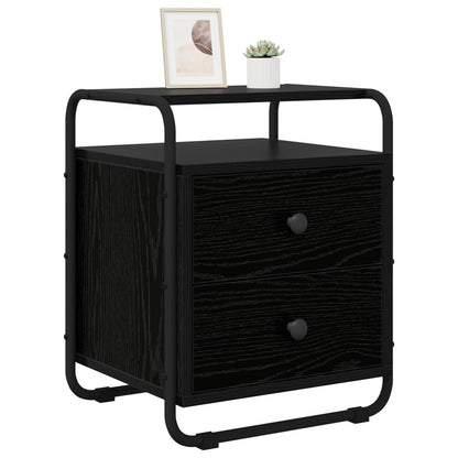vidaXL Bedside Cabinet Black Oak 40 x 36.5 x 50 cm Engineered Wood