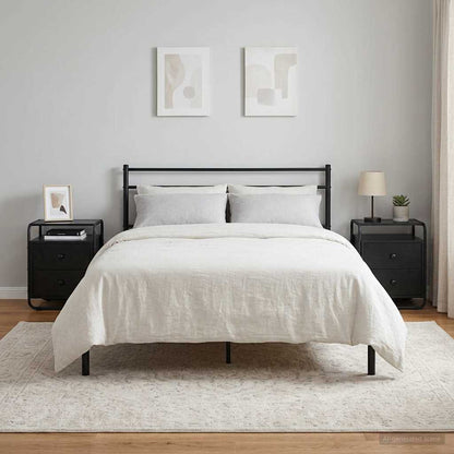 vidaXL Bedside Cabinet 2 pcs Black Oak 40 x 36.5 x 50 cm