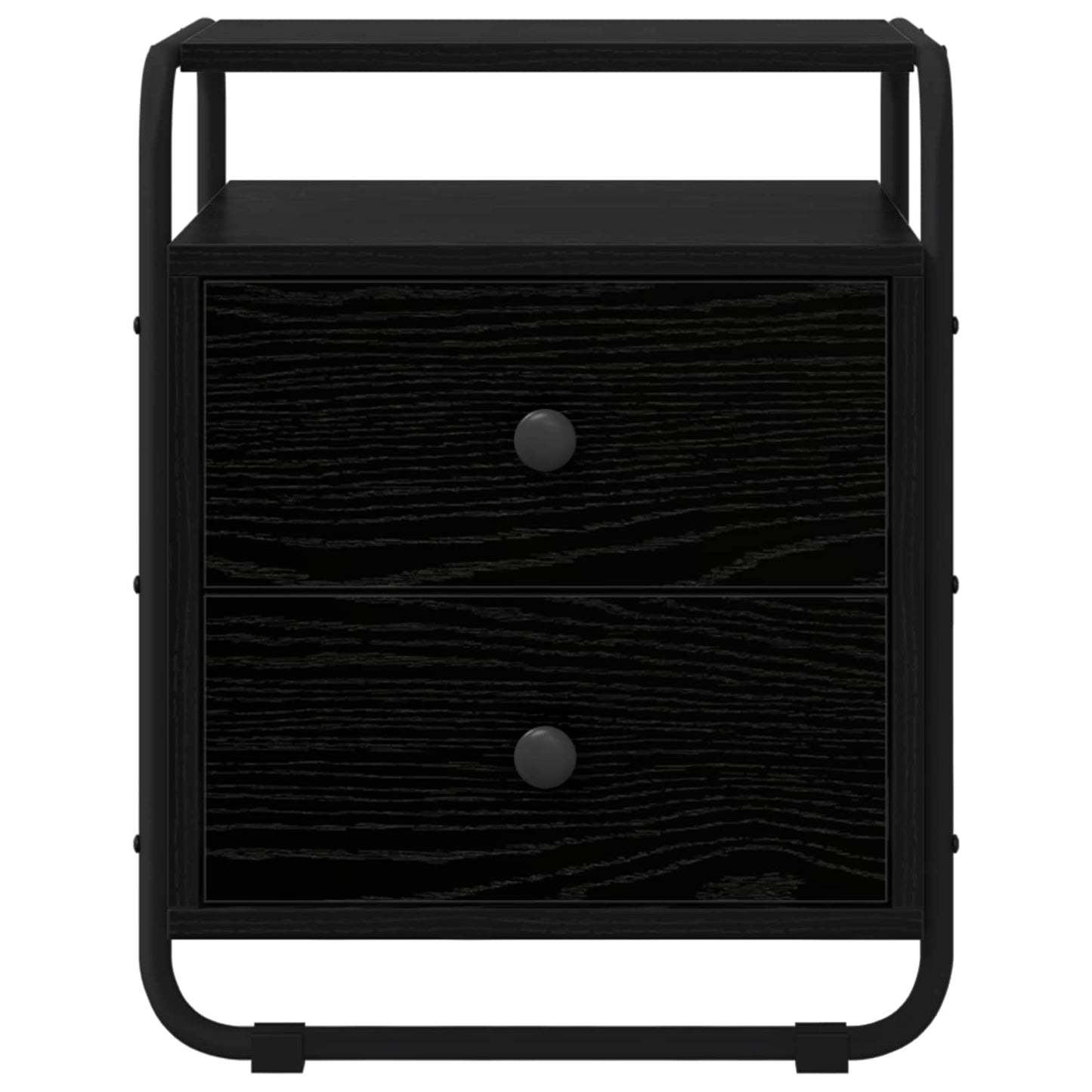 vidaXL Bedside Cabinet 2 pcs Black Oak 40 x 36.5 x 50 cm