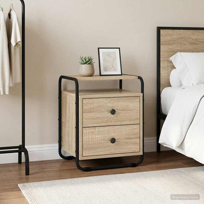 vidaXL Bedside Cabinet Sonoma Oak 40 x 36.5 x 50 cm Engineered Wood