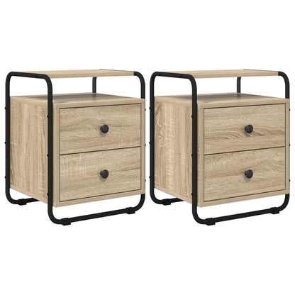 vidaXL Bedside Cabinet 2 pcs Sonoma Oak 40 x 36.5 x 50 cm