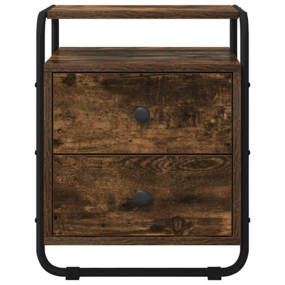 vidaXL Bedside Cabinet Smoked Oak 40 x 36.5 x 50 cm Engineered Wood