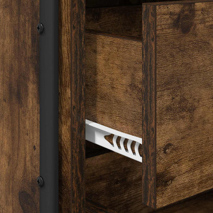 vidaXL Bedside Cabinet 2 pcs Smoked Oak 40 x 36.5 x 50 cm