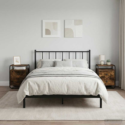 vidaXL Bedside Cabinet 2 pcs Smoked Oak 40 x 36.5 x 50 cm