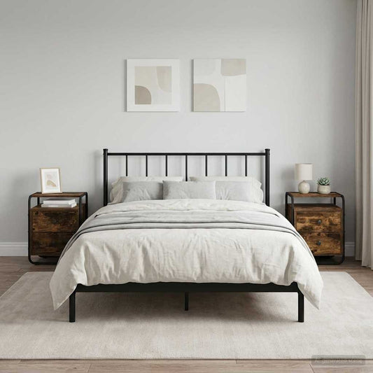 vidaXL Bedside Cabinet 2 pcs Smoked Oak 40 x 36.5 x 50 cm