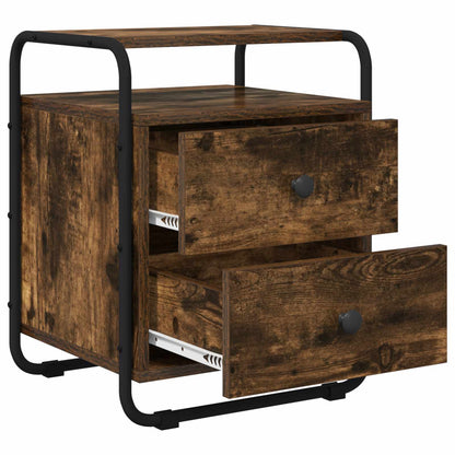 vidaXL Bedside Cabinet 2 pcs Smoked Oak 40 x 36.5 x 50 cm