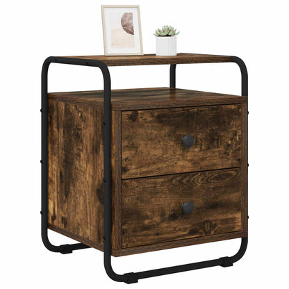 vidaXL Bedside Cabinet 2 pcs Smoked Oak 40 x 36.5 x 50 cm