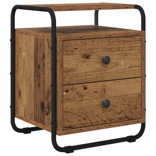 vidaXL Bedside Cabinet Old Wood 40 x 36.5 x 50 cm Engineered Wood