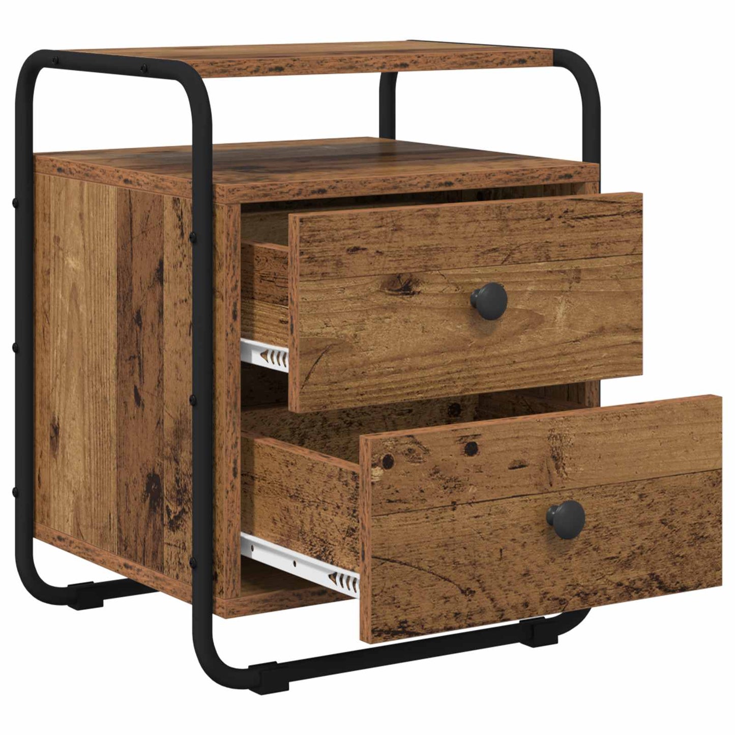 vidaXL Bedside Cabinet Old Wood 40 x 36.5 x 50 cm Engineered Wood
