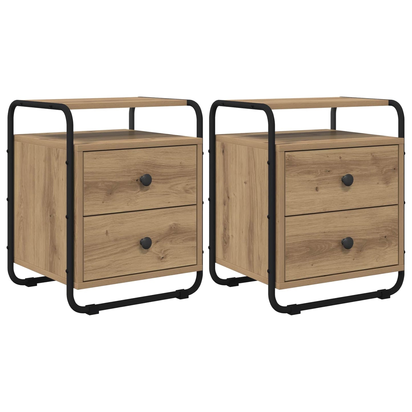 vidaXL Bedside Cabinet 2 pcs Artisan Oak 40 x 36.5 x 50 cm