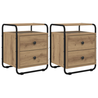 vidaXL Bedside Cabinet 2 pcs Artisan Oak 40 x 36.5 x 50 cm