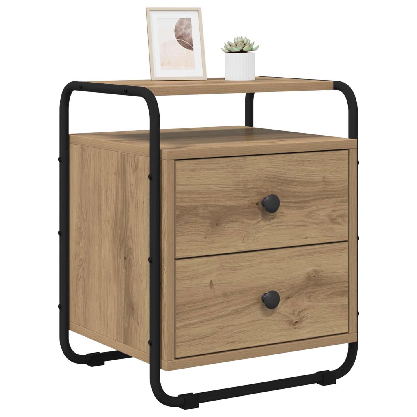 vidaXL Bedside Cabinet 2 pcs Artisan Oak 40 x 36.5 x 50 cm