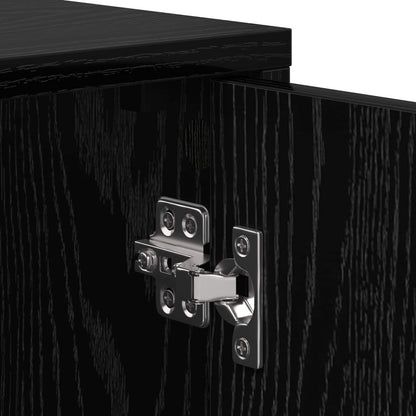 vidaXL Bedside Cabinet Black Oak 40 x 36.5 x 50 cm Engineered Wood