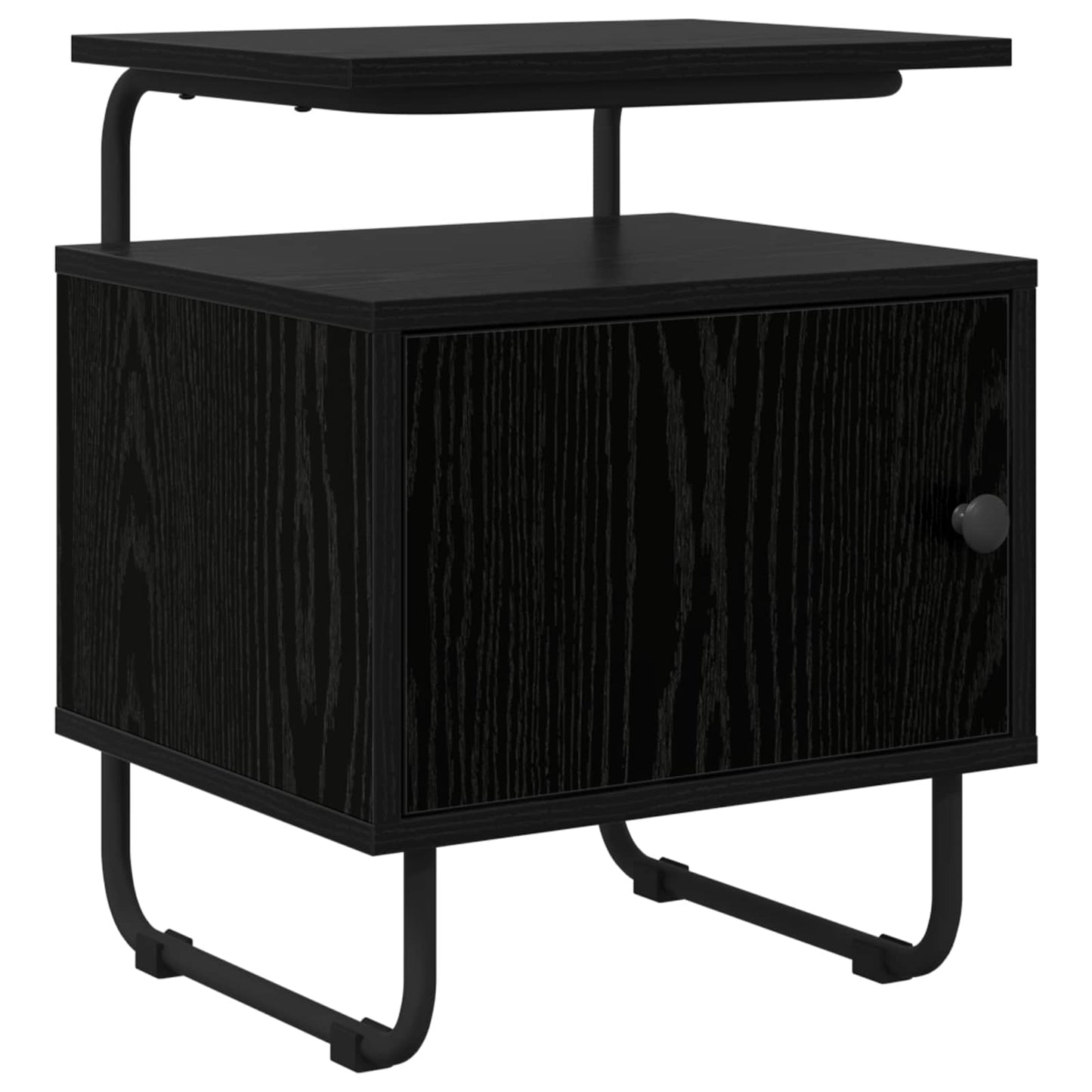 vidaXL Bedside Cabinet Black Oak 40 x 36.5 x 50 cm Engineered Wood
