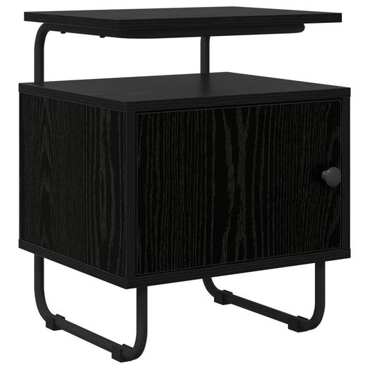 vidaXL Bedside Cabinet Black Oak 40 x 36.5 x 50 cm Engineered Wood