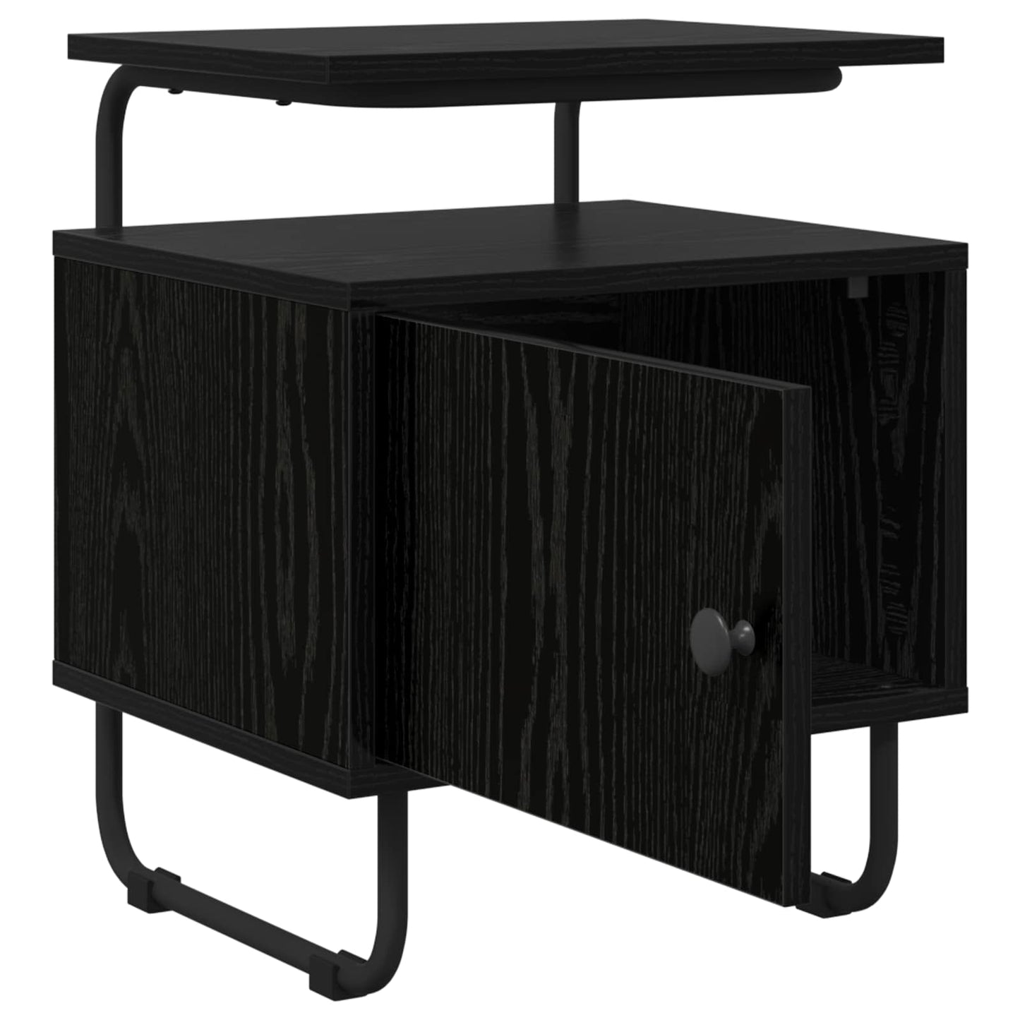 vidaXL Bedside Cabinet Black Oak 40 x 36.5 x 50 cm Engineered Wood