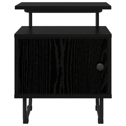 vidaXL Bedside Cabinet Black Oak 40 x 36.5 x 50 cm Engineered Wood