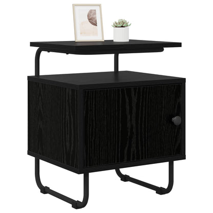 vidaXL Bedside Cabinet Black Oak 40 x 36.5 x 50 cm Engineered Wood