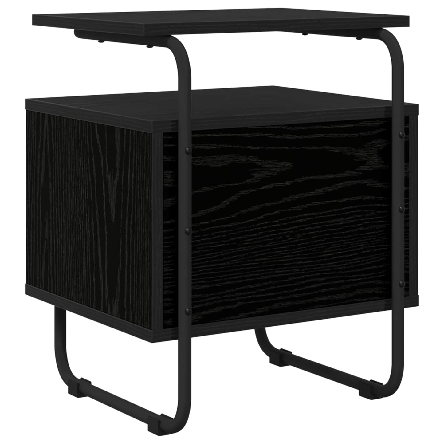 vidaXL Bedside Cabinet 2 pcs Black Oak 40 x 36.5 x 50 cm