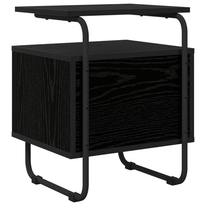 vidaXL Bedside Cabinet 2 pcs Black Oak 40 x 36.5 x 50 cm