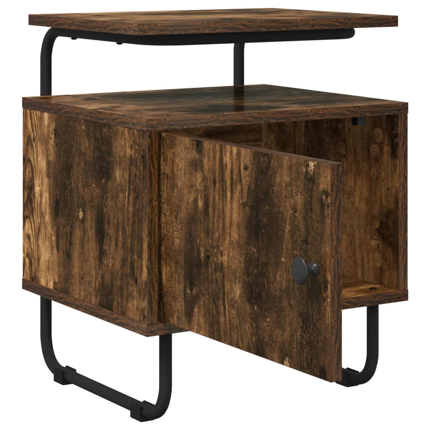 vidaXL Bedside Cabinet Smoked Oak 40 x 36.5 x 50 cm Engineered Wood