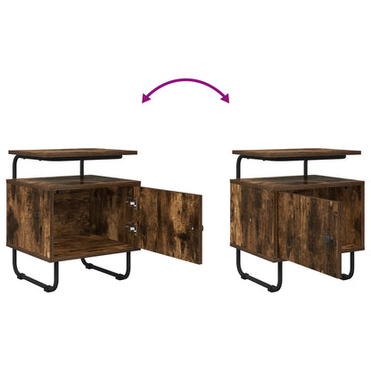 vidaXL Bedside Cabinet Smoked Oak 40 x 36.5 x 50 cm Engineered Wood