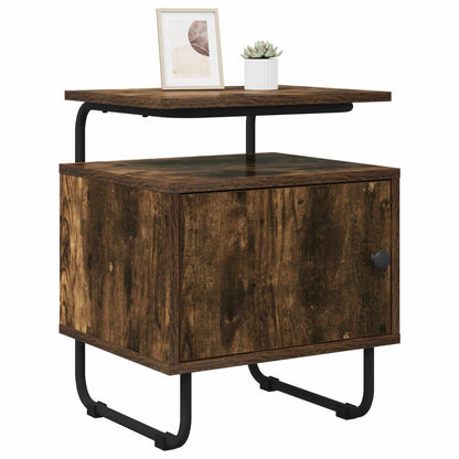 vidaXL Bedside Cabinet Smoked Oak 40 x 36.5 x 50 cm Engineered Wood
