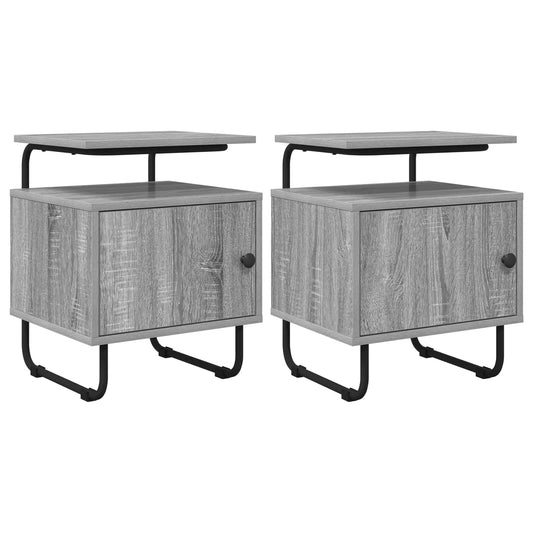 vidaXL Bedside Cabinet 2 pcs Grey Sonoma 40 x 36.5 x 50 cm