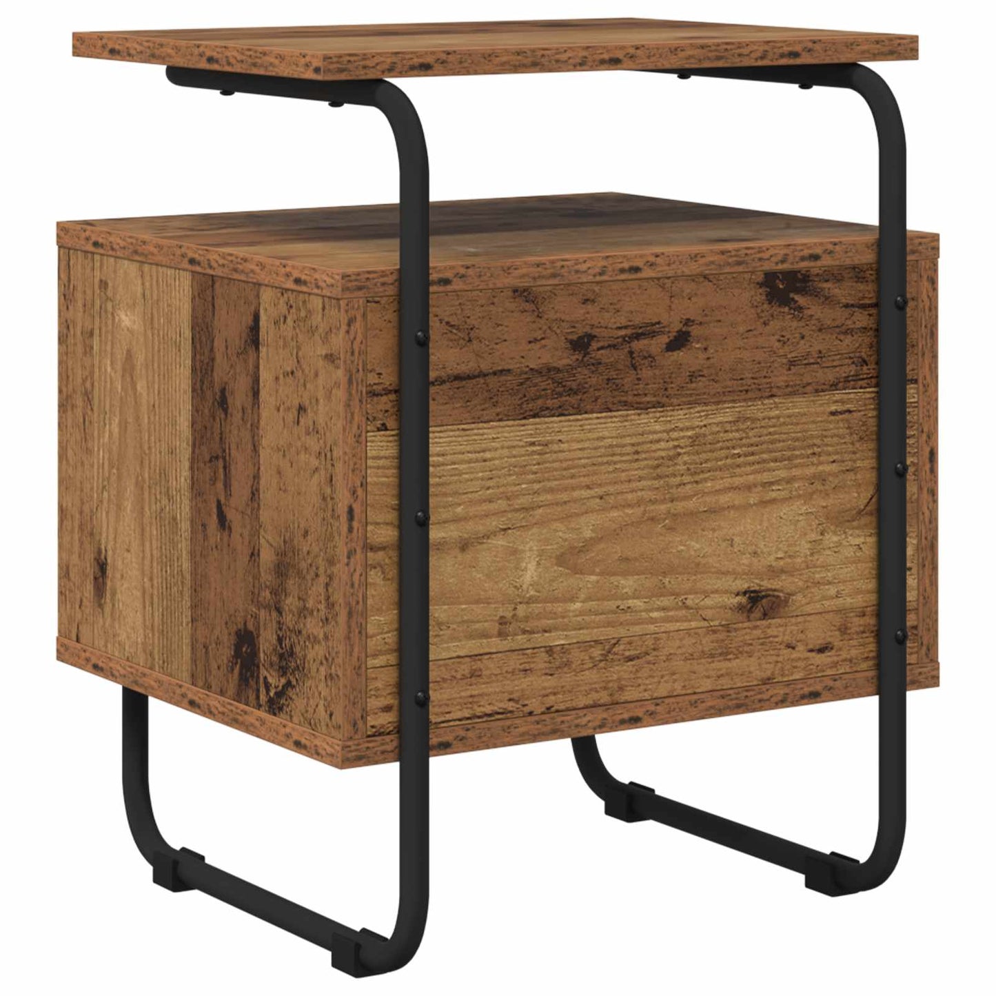 vidaXL Bedside Cabinet Old Wood 40 x 36.5 x 50 cm Engineered Wood