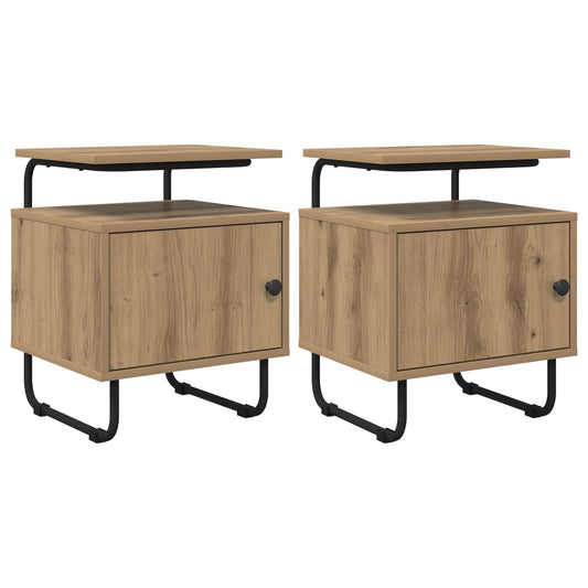 vidaXL Bedside Cabinet 2 pcs Artisan Oak 40 x 36.5 x 50 cm