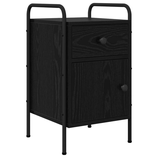 vidaXL Bedside Cabinet Black Oak 35 x 36.5 x 61 cm Engineered Wood