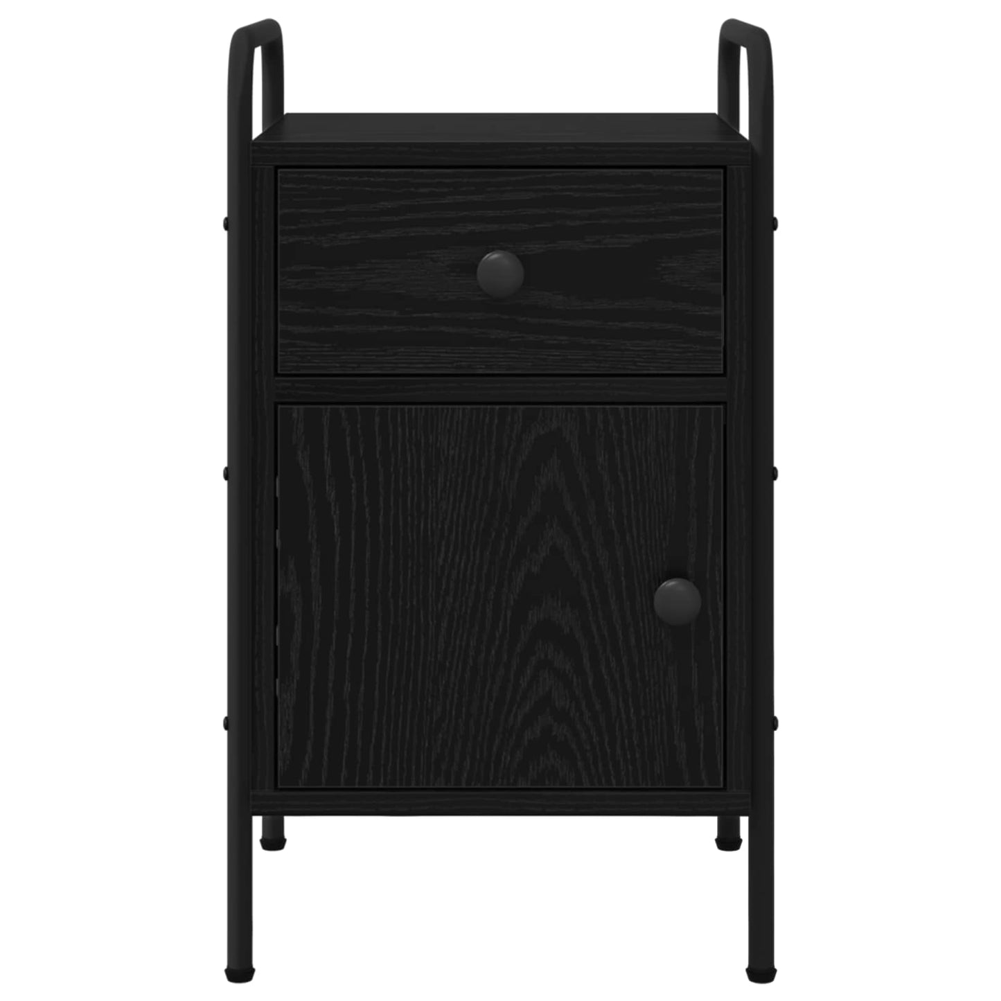 vidaXL Bedside Cabinet Black Oak 35 x 36.5 x 61 cm Engineered Wood