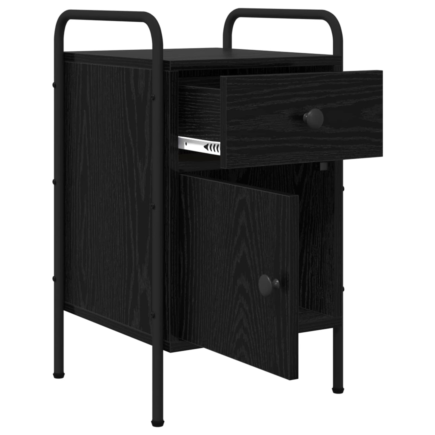 vidaXL Bedside Cabinet 2 pcs Black Oak 35 x 36.5 x 61 cm