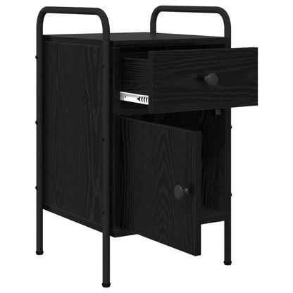 vidaXL Bedside Cabinet 2 pcs Black Oak 35 x 36.5 x 61 cm