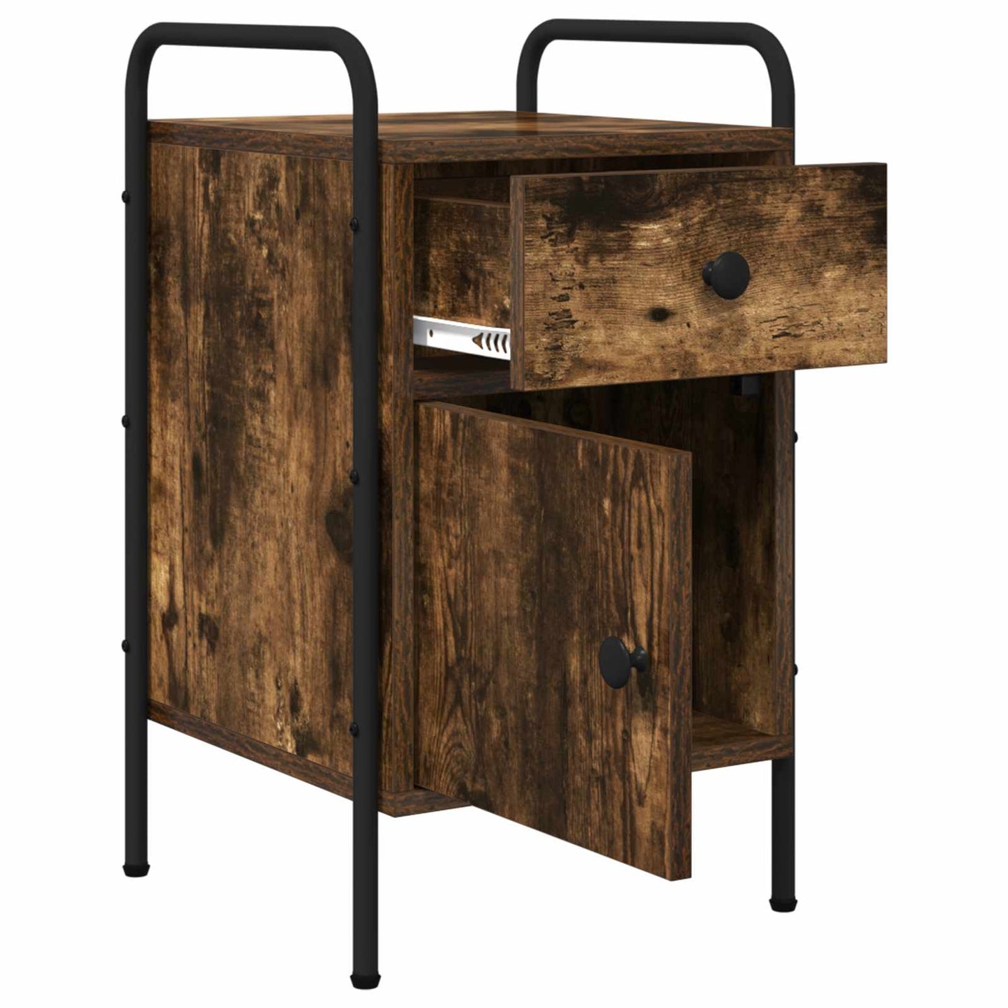 vidaXL Bedside Cabinet Smoked Oak 35 x 36.5 x 61 cm Engineered Wood