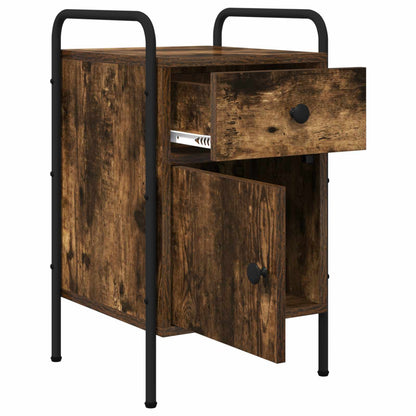 vidaXL Bedside Cabinet Smoked Oak 35 x 36.5 x 61 cm Engineered Wood