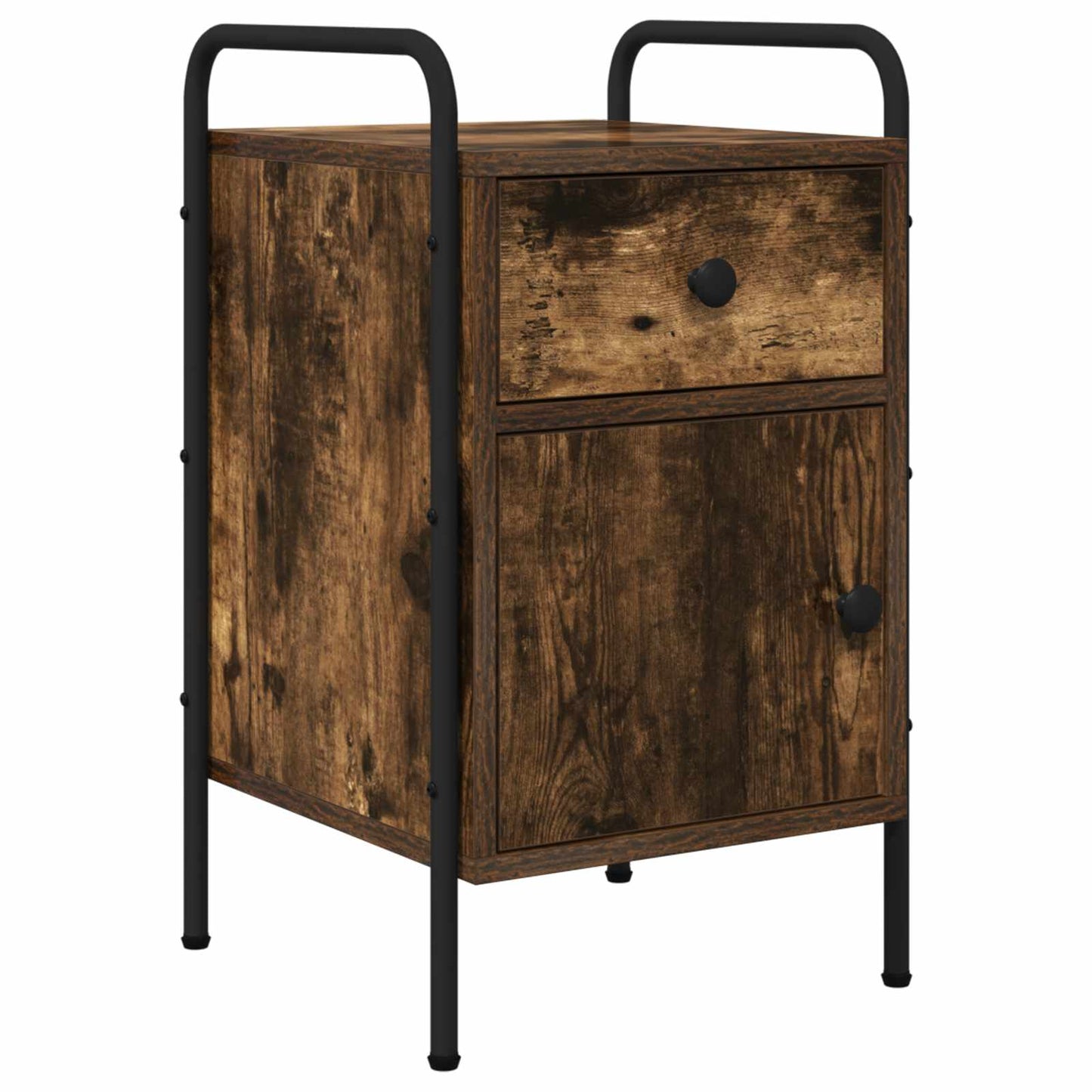 vidaXL Bedside Cabinet 2 pcs Smoked Oak 35 x 36.5 x 61 cm