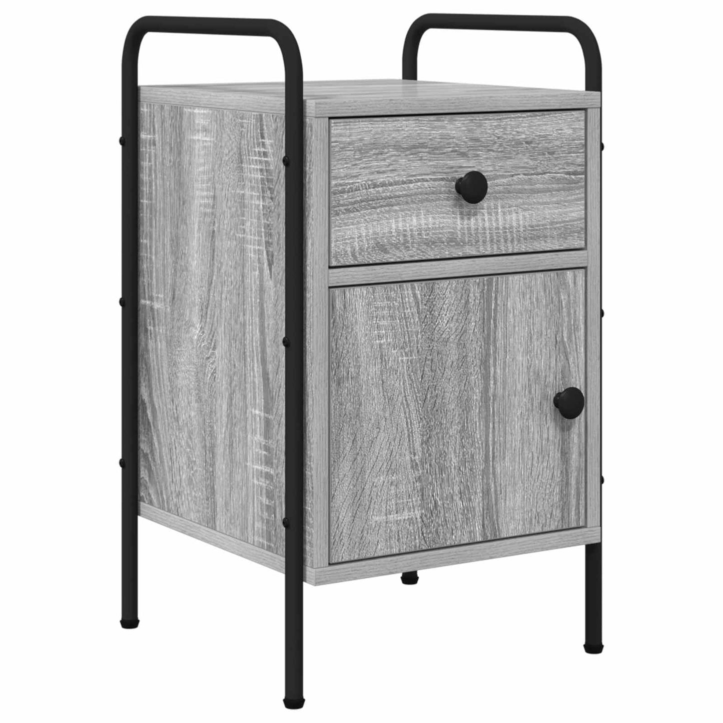 vidaXL Bedside Cabinet Grey Sonoma 35 x 36.5 x 61 cm Engineered Wood