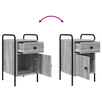 vidaXL Bedside Cabinet Grey Sonoma 35 x 36.5 x 61 cm Engineered Wood