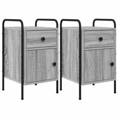 vidaXL Bedside Cabinet 2 pcs Grey Sonoma 35 x 36.5 x 61 cm