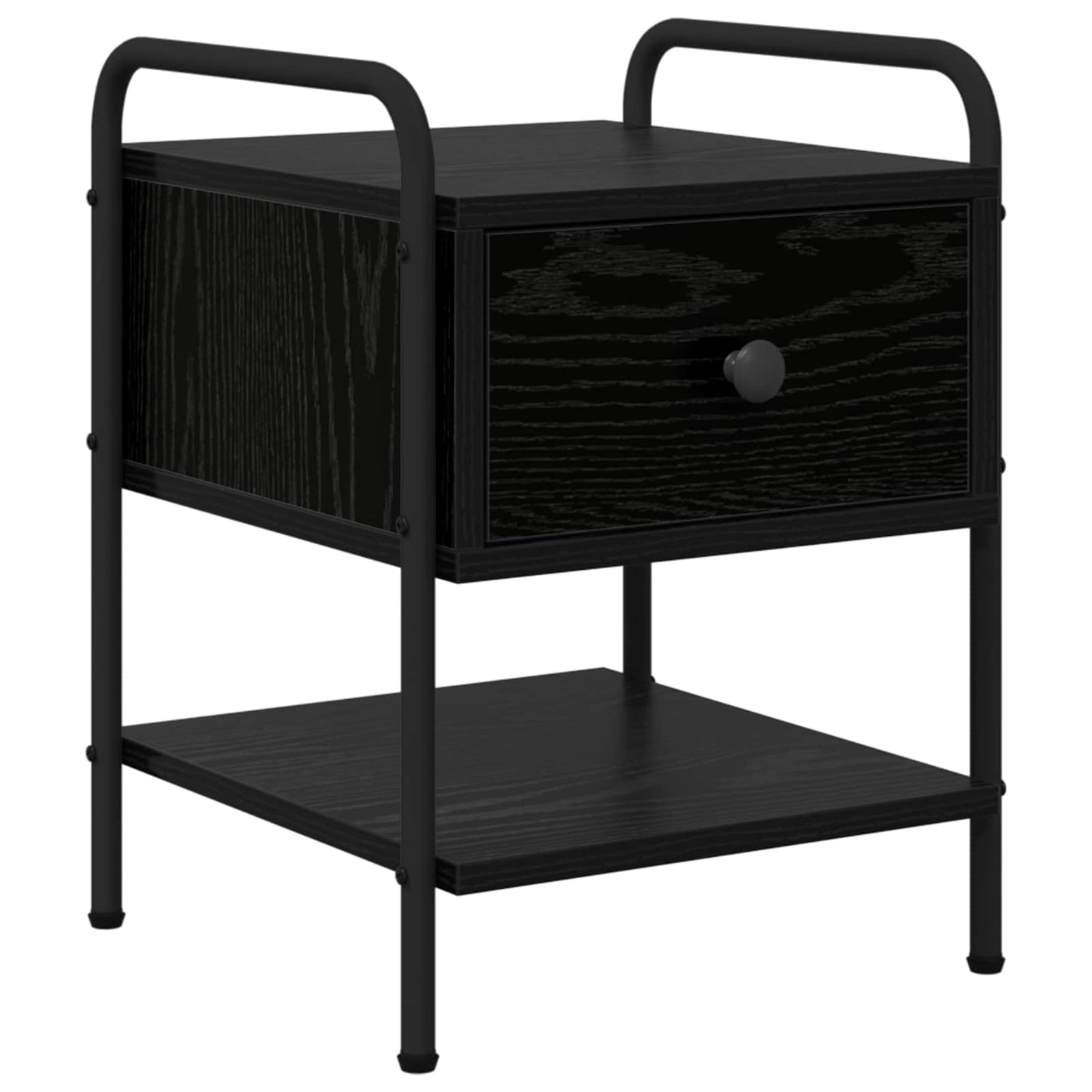 vidaXL Bedside Cabinet Black Oak 35 x 36.5 x 47 cm Engineered Wood