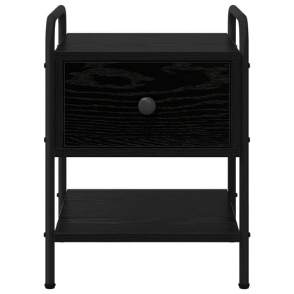 vidaXL Bedside Cabinet Black Oak 35 x 36.5 x 47 cm Engineered Wood