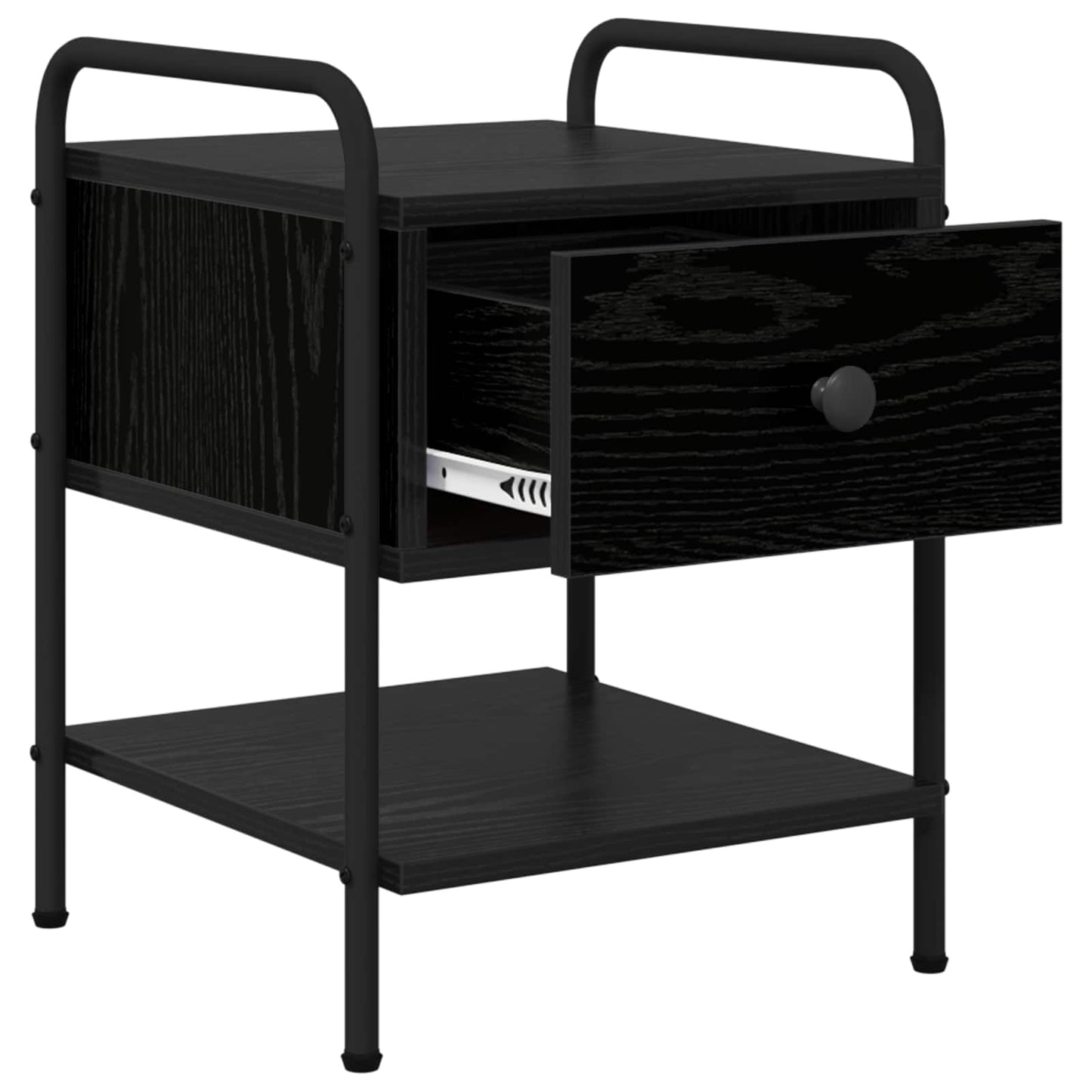vidaXL Bedside Cabinet 2 pcs Black Oak 35 x 36.5 x 47 cm